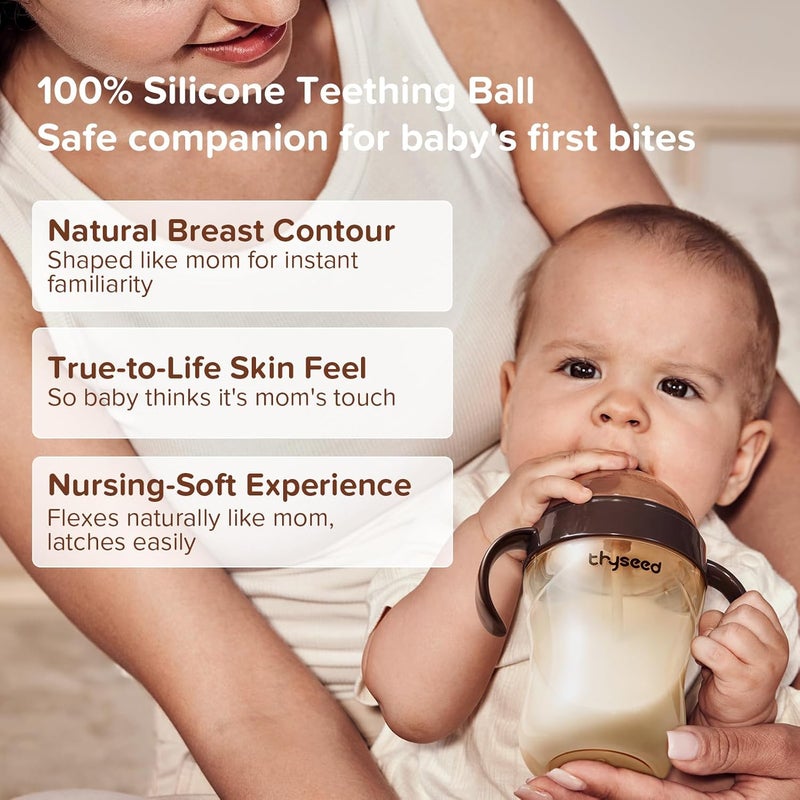 thyseed PPSU Natural Breast-Like Bottle with Nipple(3-7 Months),10oz，1pack - Image 3